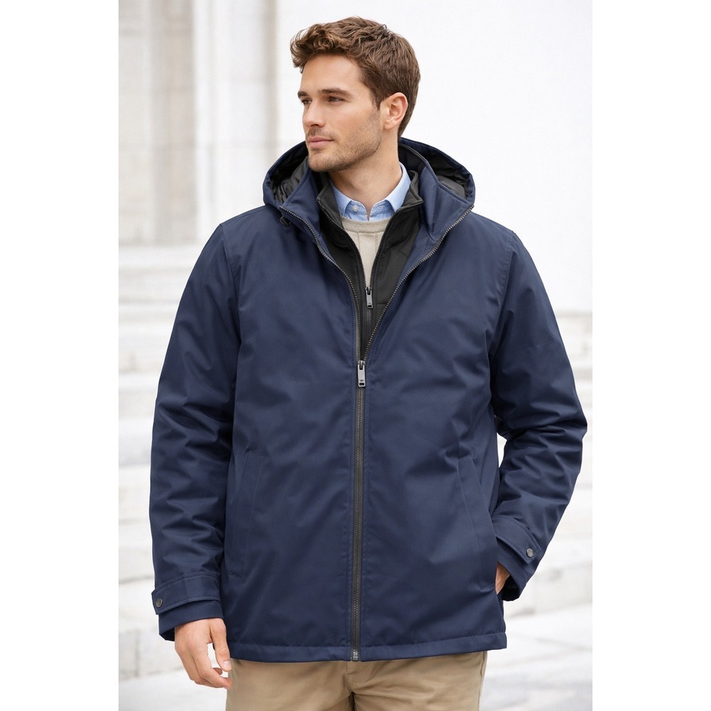 DOCKERS Men's XXL Dwight Soft Shell Bib Puffer Jacket Navy Blue DM3RP450 NWT
